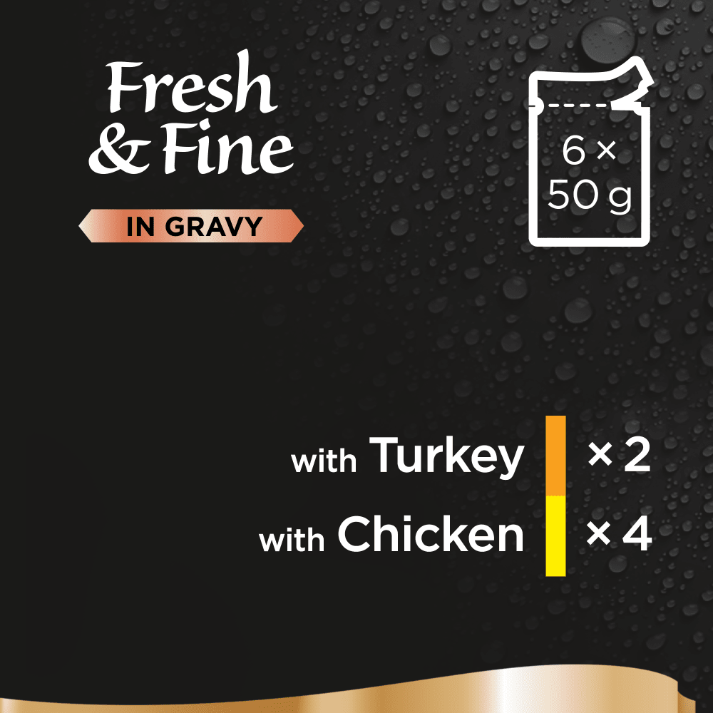 Sheba Fresh and Fine Adult Wet Cat Food Pouches - Chicken & Turkey in Gravy