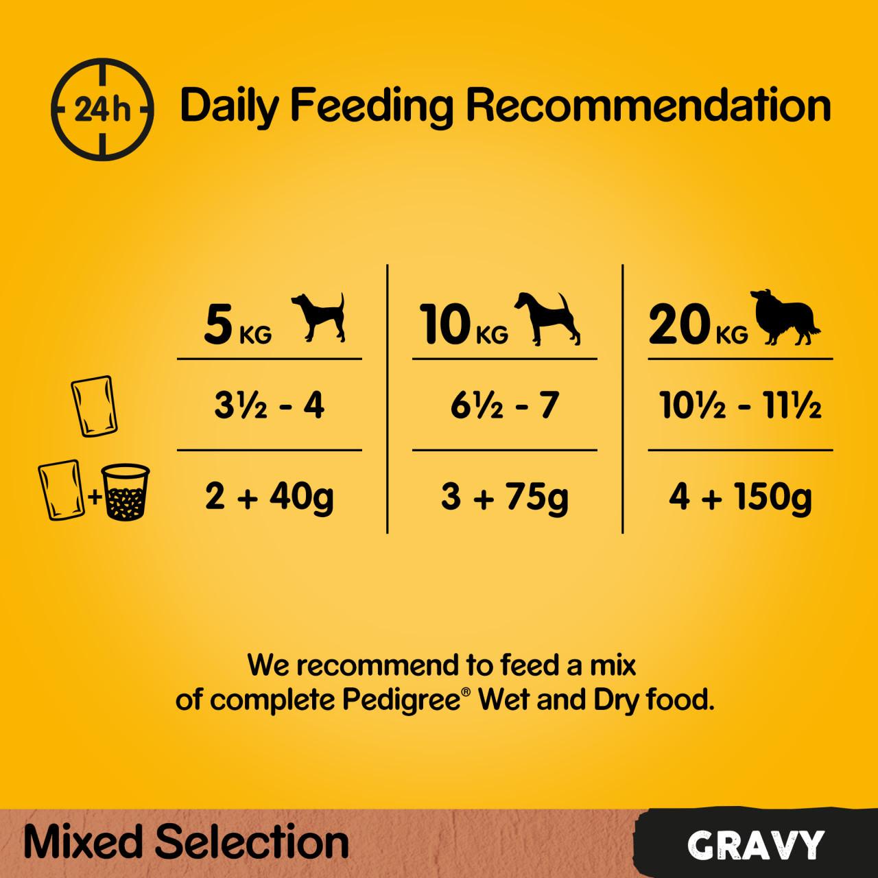 Pedigree Adult Wet Dog Food Pouches Mixed in Gravy