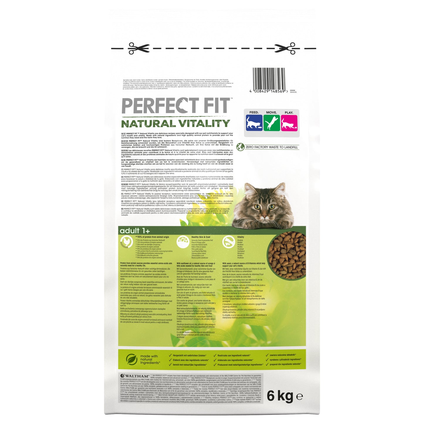 Perfect Fit Natural Vitality Adult Dry Cat Food Beef & Chicken