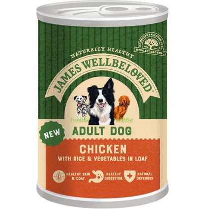 James Wellbeloved Puppy Wet Dog Food - Chicken Rice & Vegetables in Loaf