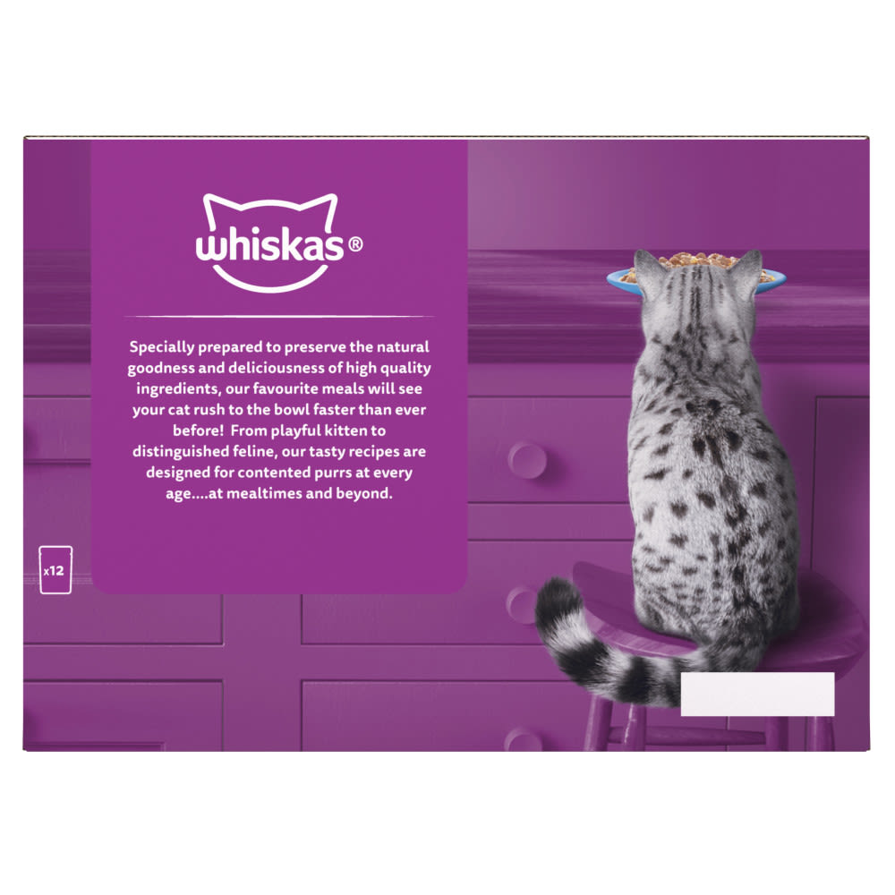 Whiskas 1+ Fish Favourites Adult Wet Cat Food Pouches in Jelly