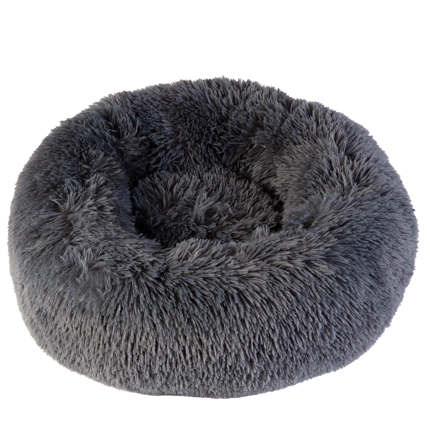 Dream Paws Anxiety Reducing Plush Dog & Cat Bed with Mouse Toy - Charcoal