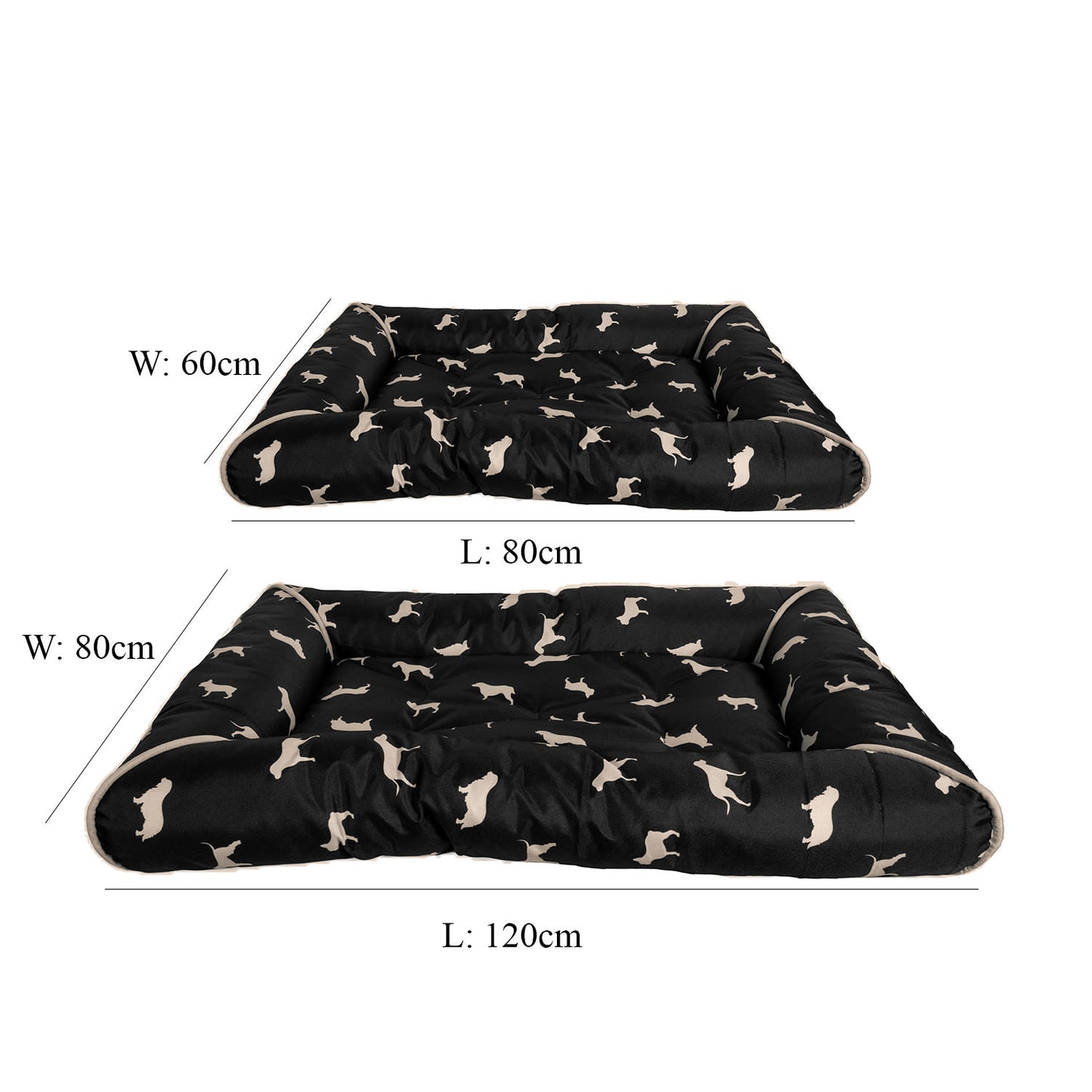 Dream Paws Water Resistant Canvas Dog Print Mattress