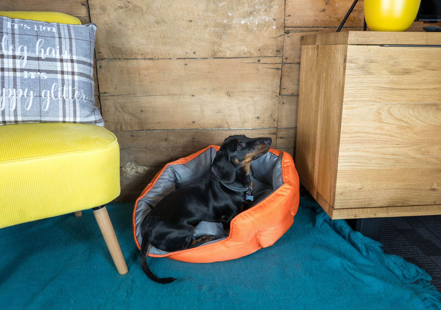 Dream Paws Reversible Water Resistant Grey Dog Travel Bed