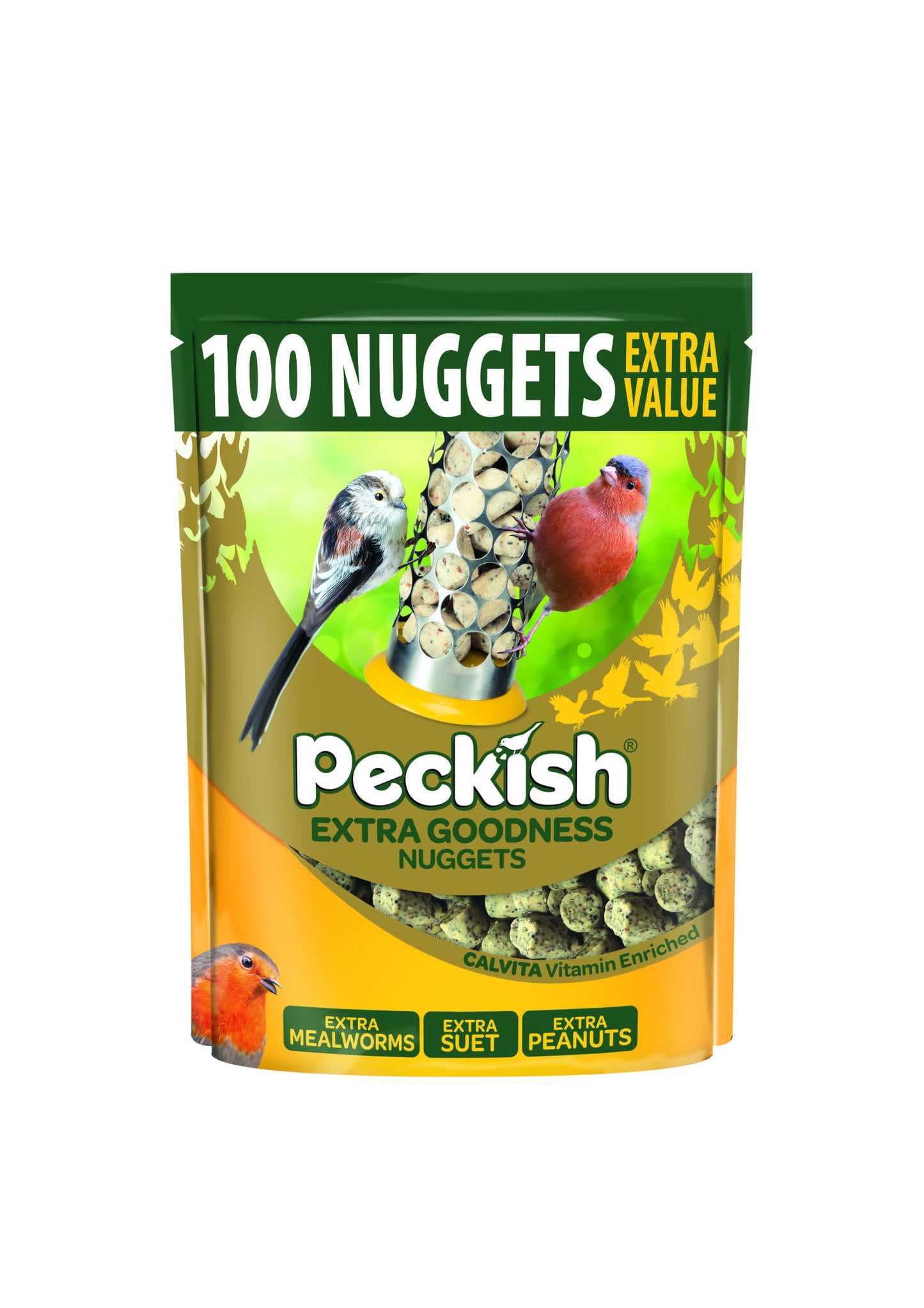 Peckish Extra Goodness High Energy Suet Nuggets for Wild Birds 100 in Pack