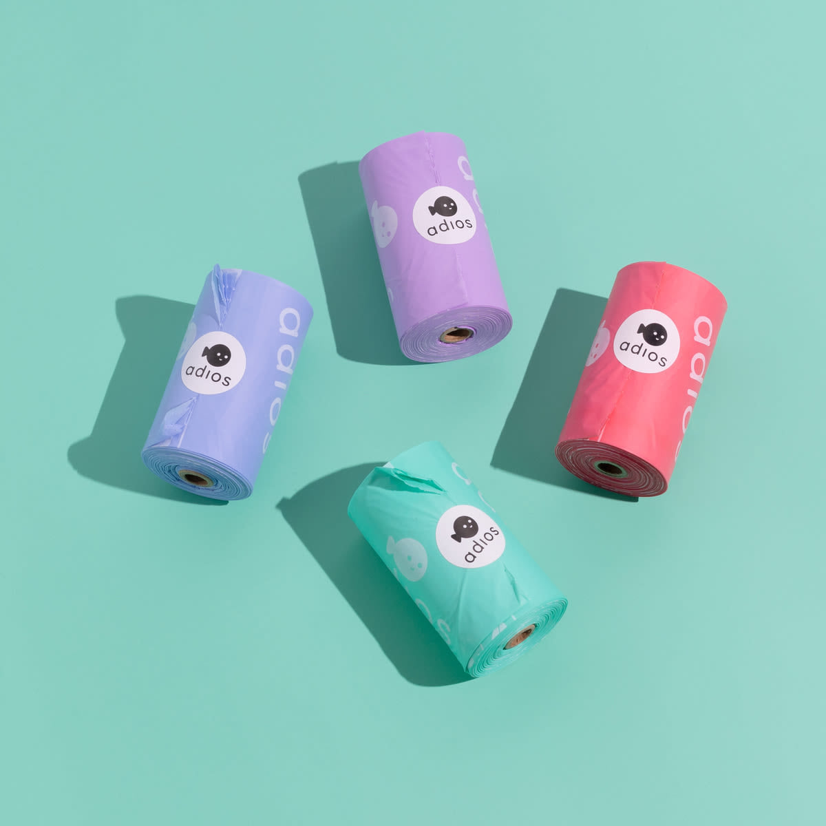 Adios Plastic Compostable Rainbow Non Handle Poo Bags