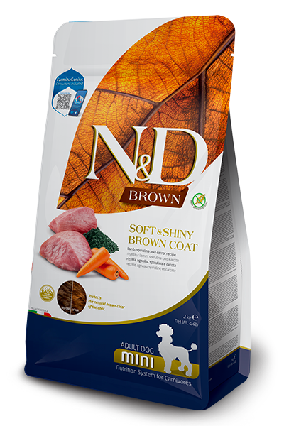 N&D Brown Lamb, Spirulina & Carrot Adult Mini Dry Dog Food