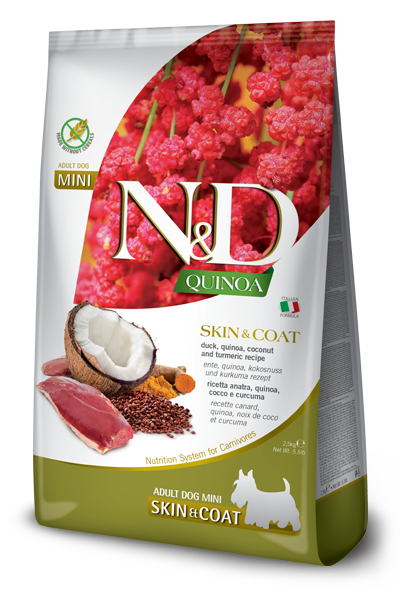 N&D Quinoa Skin & Coat, Duck & Coconut Adult Mini Dry Dog Food