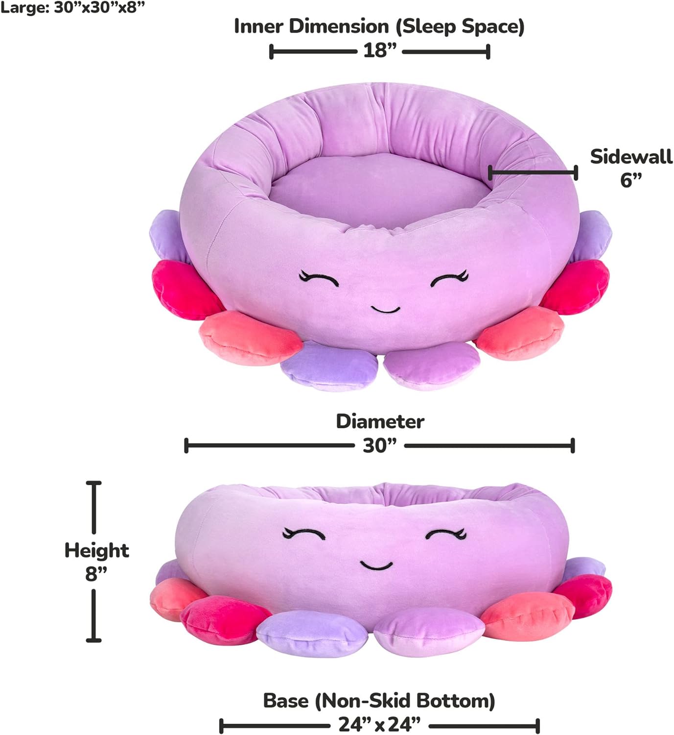 Squishmallows Beula the Octopus Pet Bed