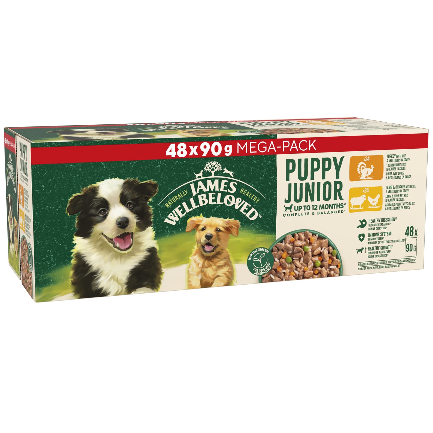 James Wellbeloved Turkey, Lamb & Chicken in Gravy Pouch Puppy Wet Dog Food