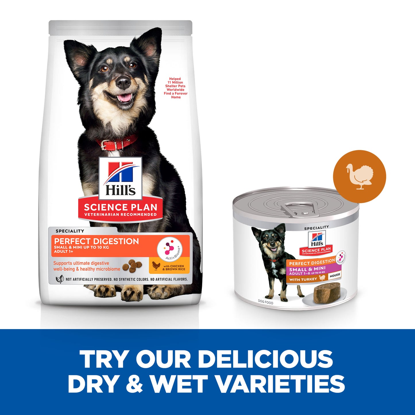 Hill's Science Plan Perfect Digestion Small & Mini Adult Wet Dog Food - Turkey