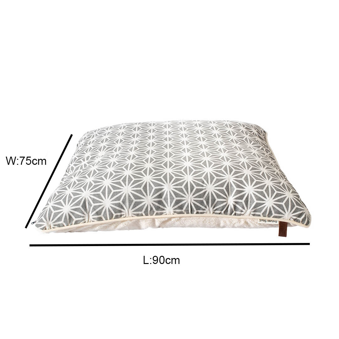 Dreams Paws Geometric Polyster Large Pillow Dog Bed