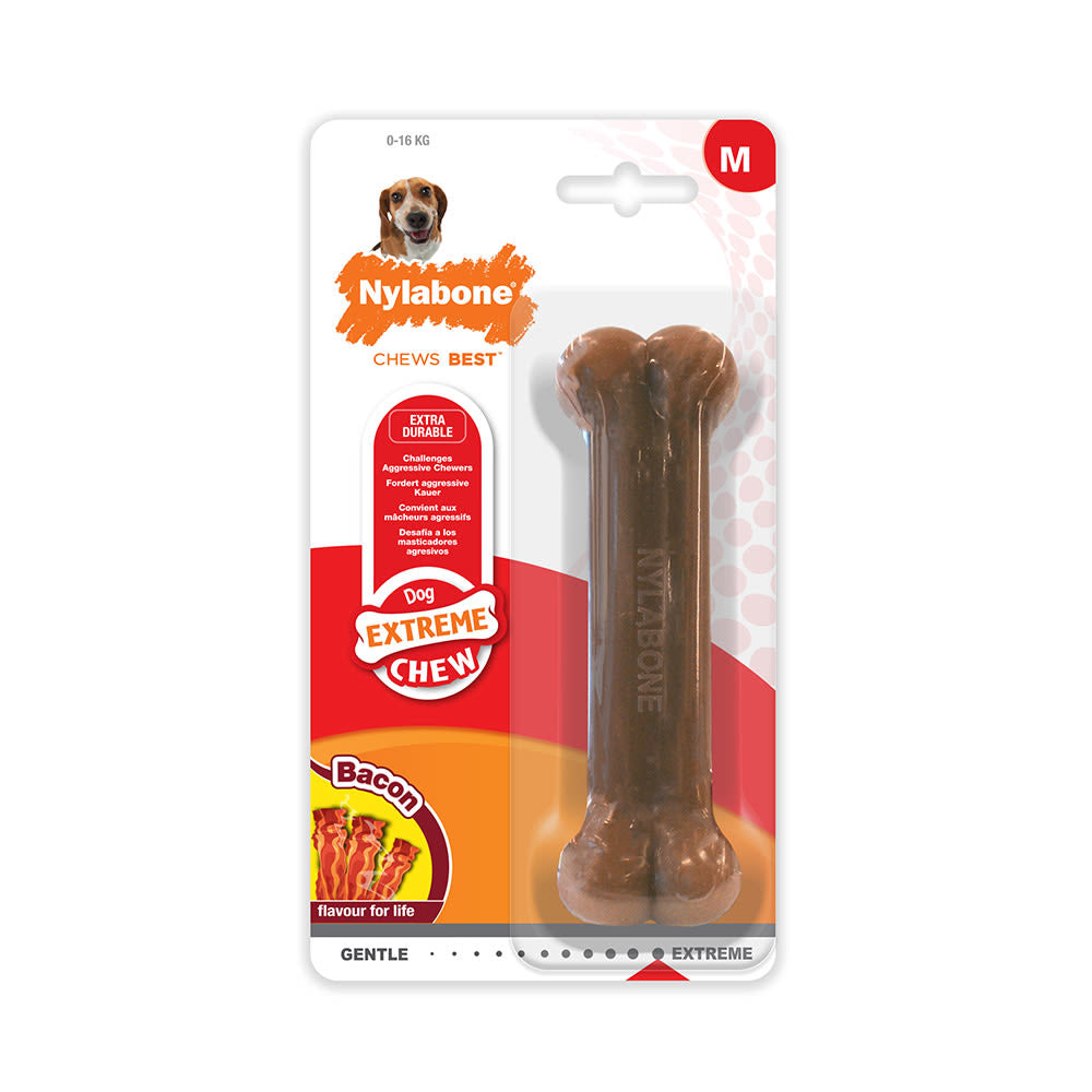 Nylabone Extreme Chew Extra Durable Bacon Chew Dog Toy