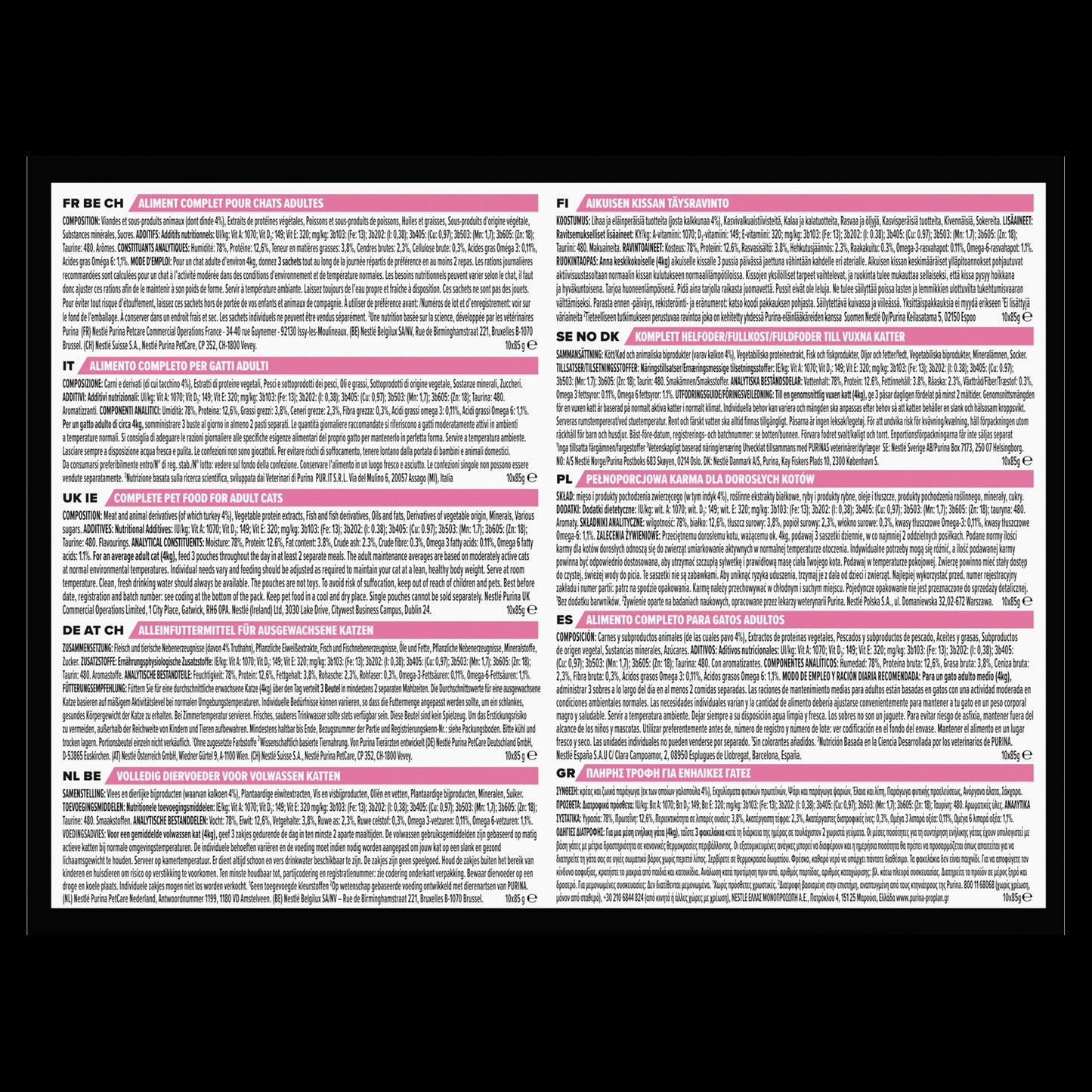 Pro Plan 1+ Delicate Digestion with Turkey in Gravy Adult Wet Cat Food Pouches