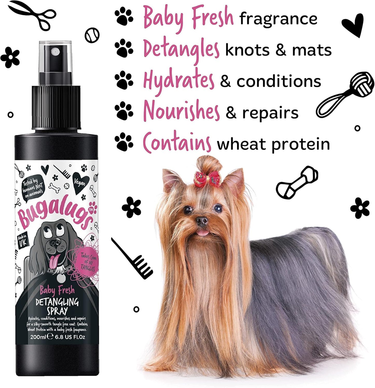 Bugalugs Baby Fresh Dog Detangling Spray