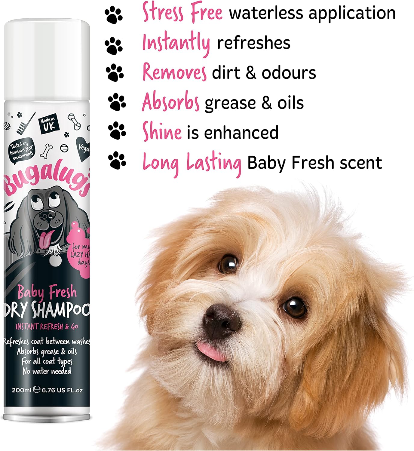 Bugalugs Baby Fresh Dry Dog Shampoo