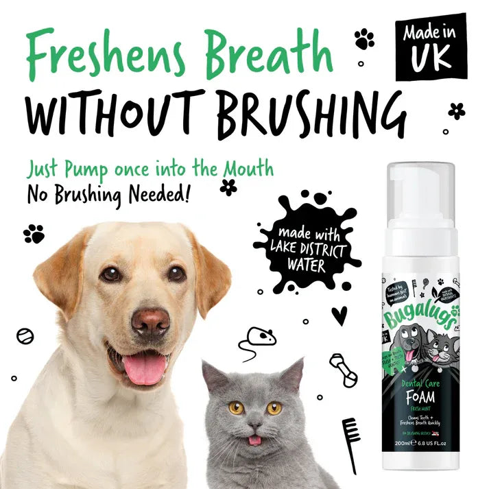 Bugalugs Dental Care Foam for Dogs & Cats - Fresh Mint