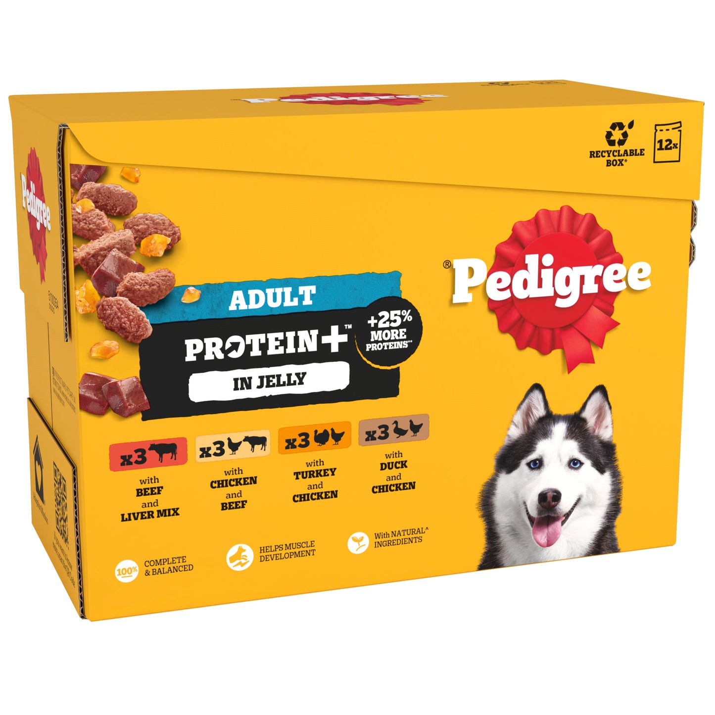 Pedigree Protein Plus Mixed Selection Adult Wet Dog Pouches in Jelly