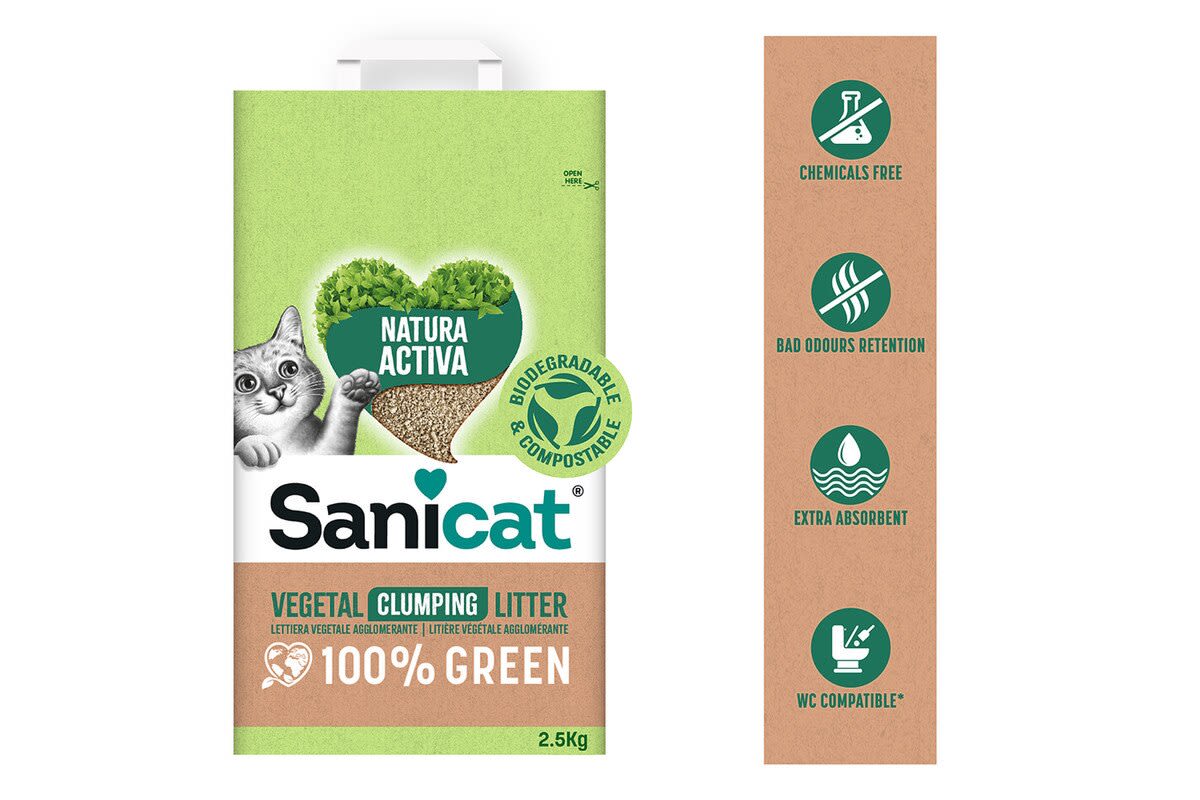 Sanicat Natura Activa Green Recycled Clumping Cat Litter