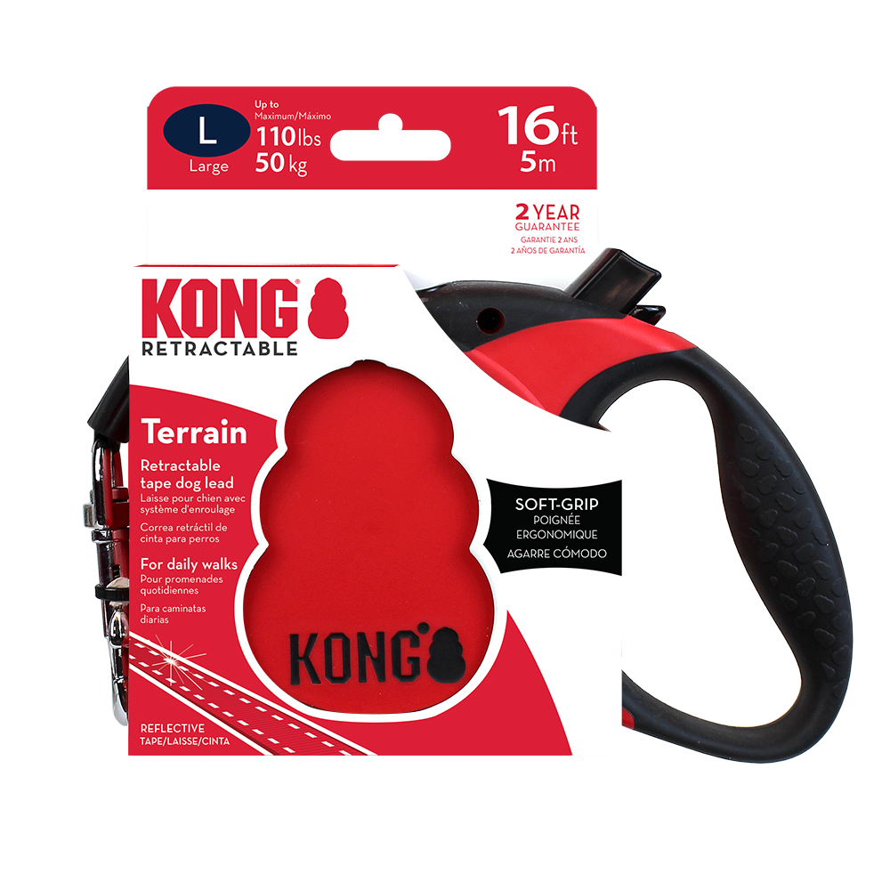 KONG Terrain Retractable Red Dog Lead