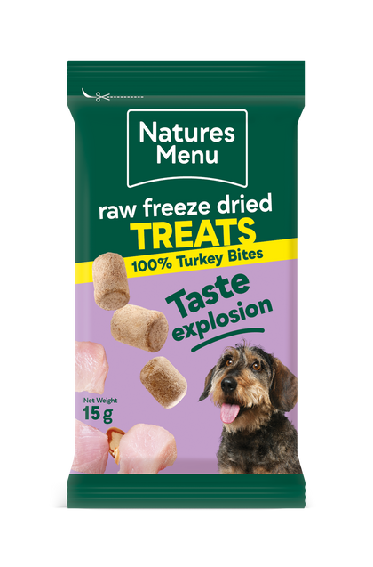 Natures Menu Raw Freeze Dried Turkey Bites Dog Treats