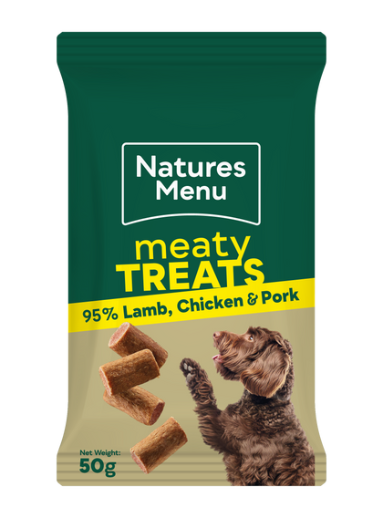 Natures Menu Meaty Treats with Lamb, Chicken & Pork for Adult Dogs