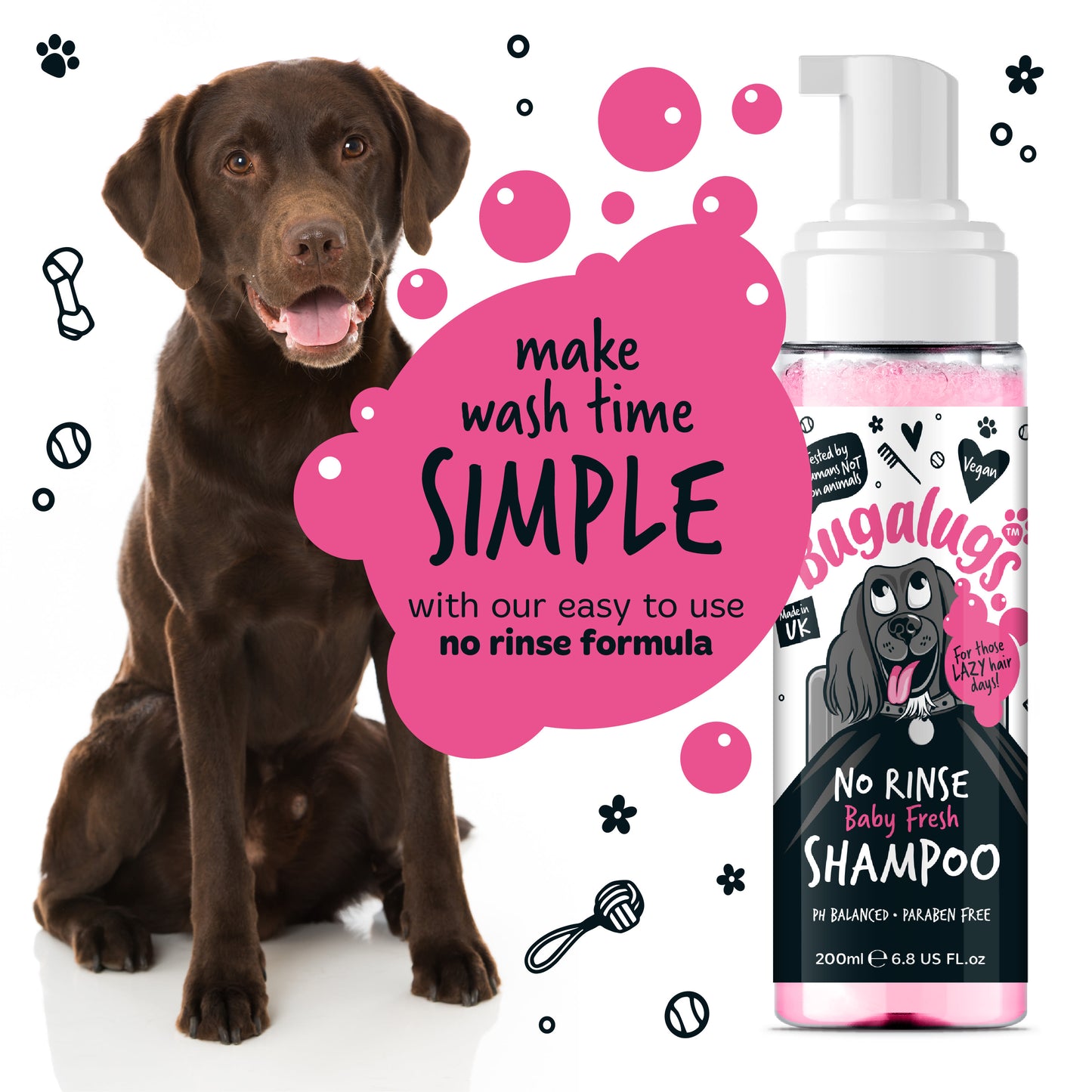 Bugalugs No Rinse Dog Shampoo - Baby Fresh