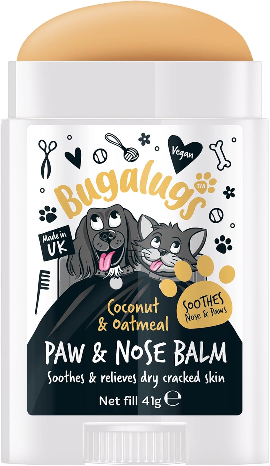 Bugalugs Paw Nose Balm Stick for Dogs with Coconut Oatmeal