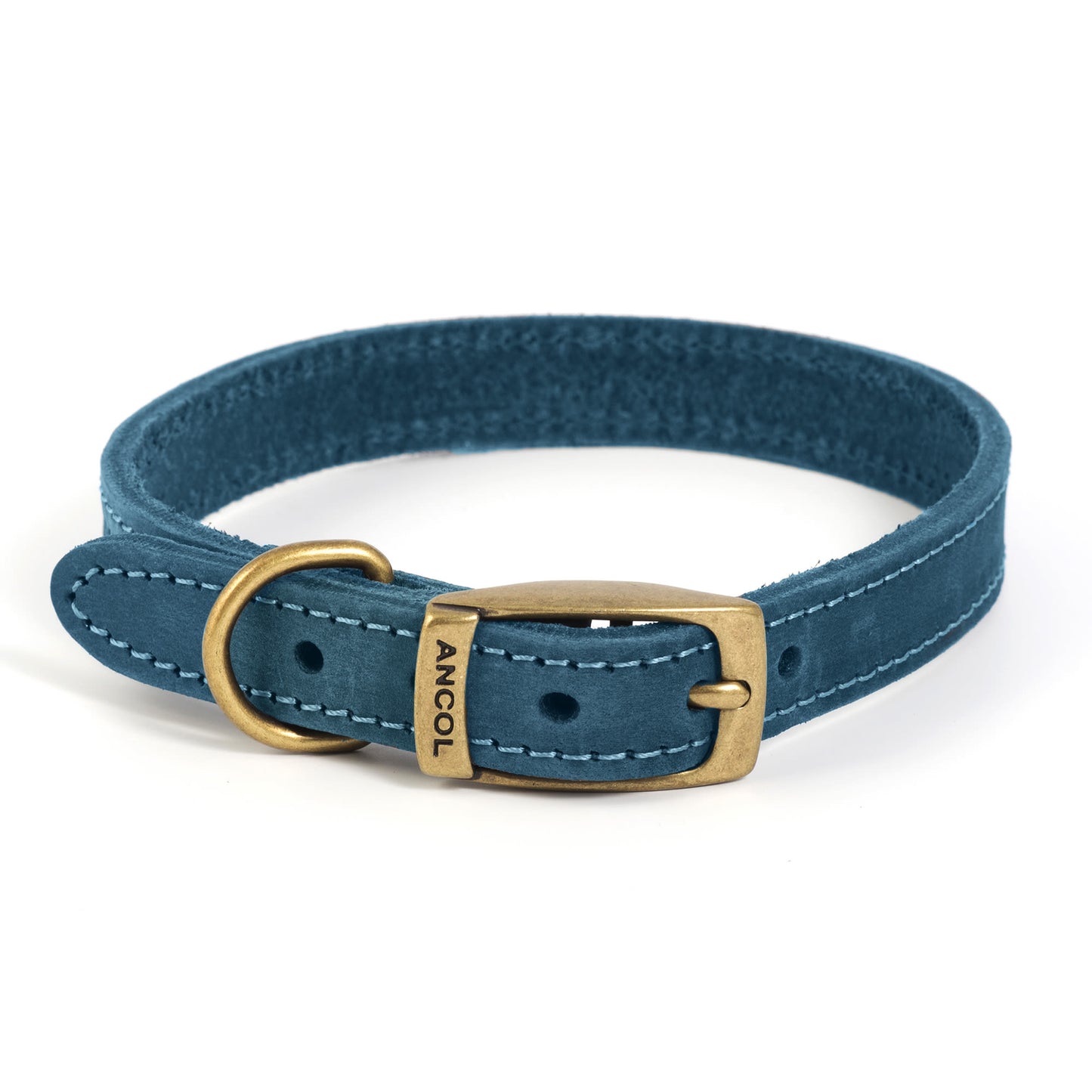 Ancol Timberwolf Leather Dog Collar - Blue