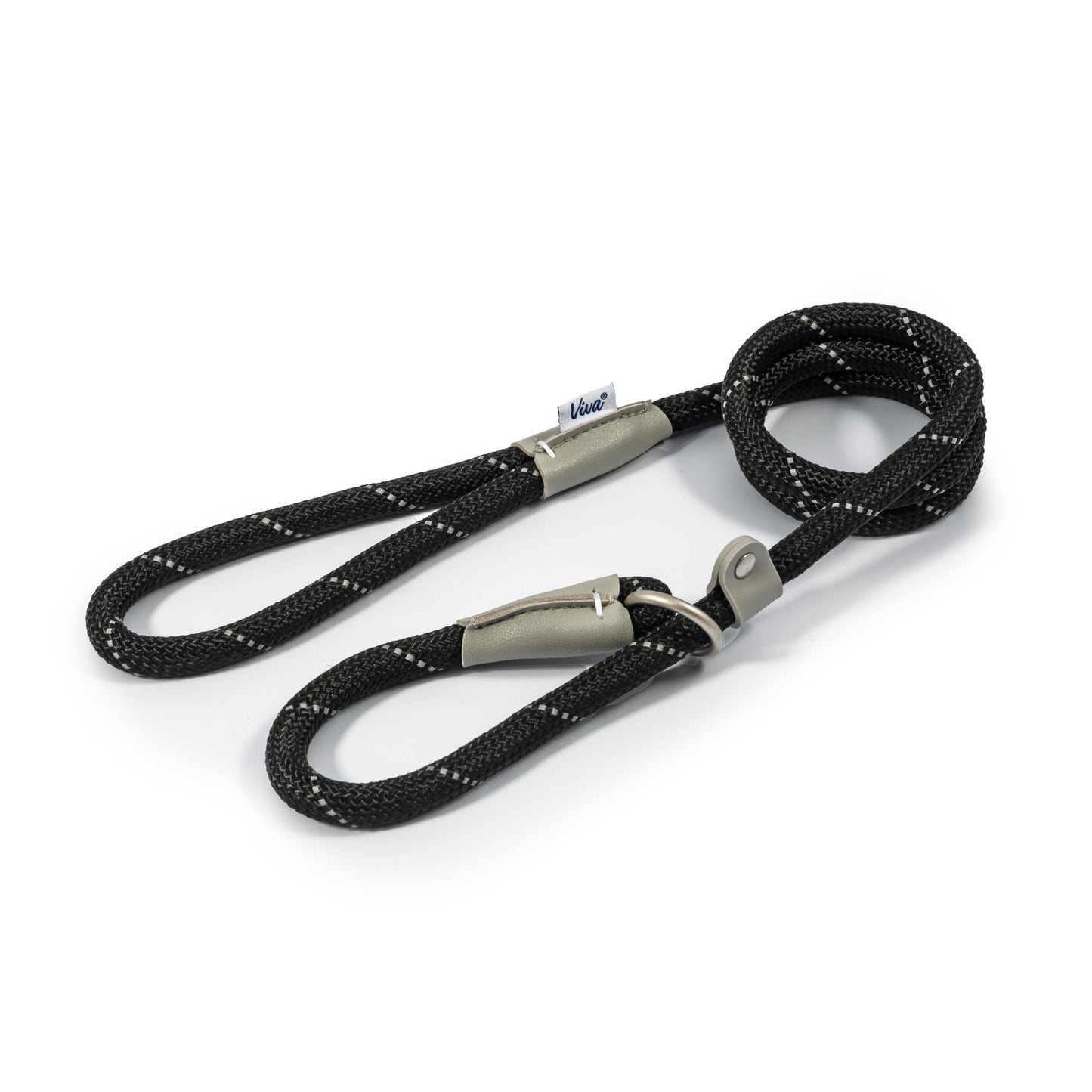 Ancol Viva Nylon Rope Slip Dog Lead - Black