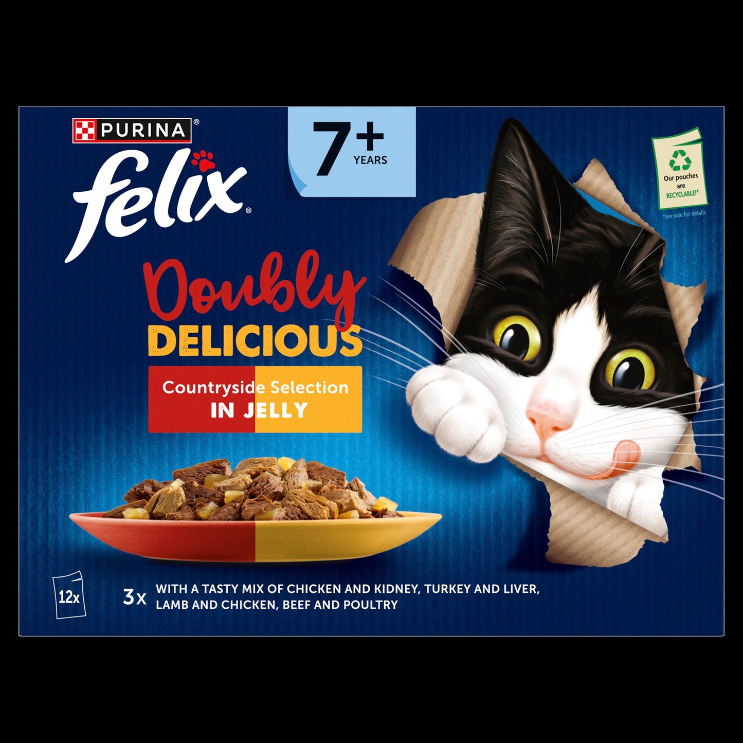 Felix Doubly Delicious 7+ Countryside Selection in Jelly Wet Cat Food
