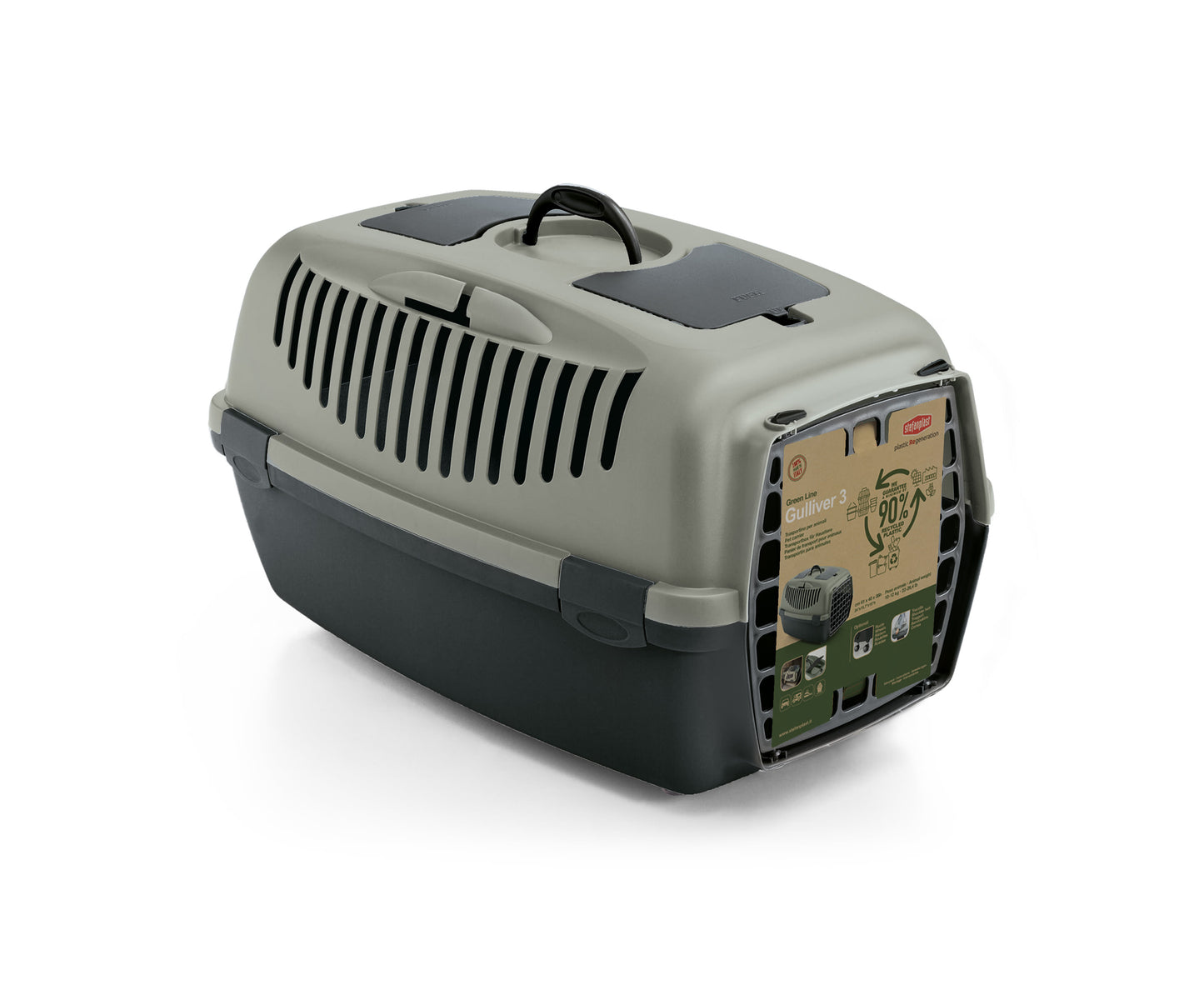 Stefanplast Gulliver 3 Pet Carrier with Plastic Door - Grey