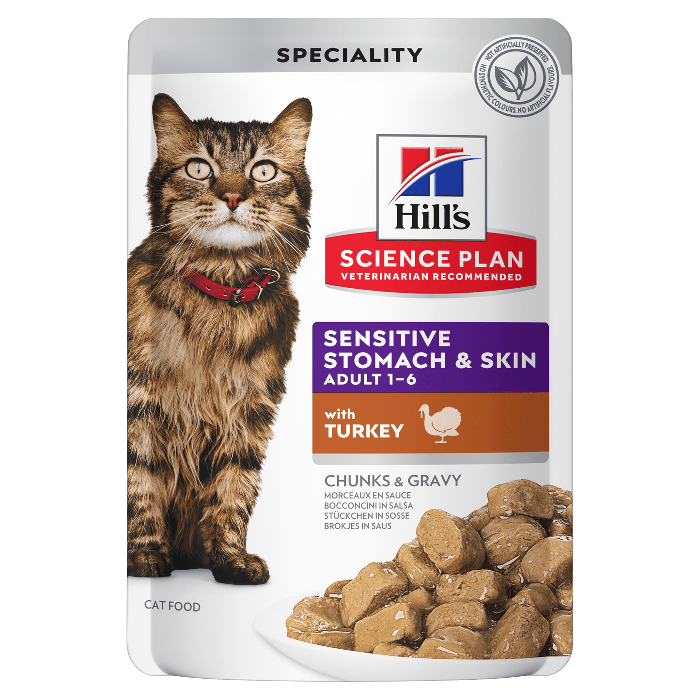 Hill's Science Plan Feline Adult Sensitive Stomach & Skin with Turkey Pouch Wet Cat Food