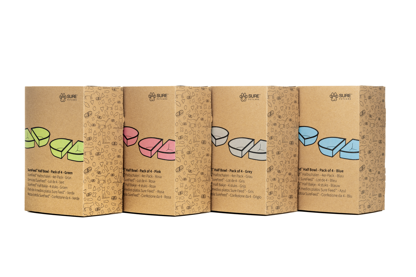 Surefeed Pet Feeder Half Bowl - Grey