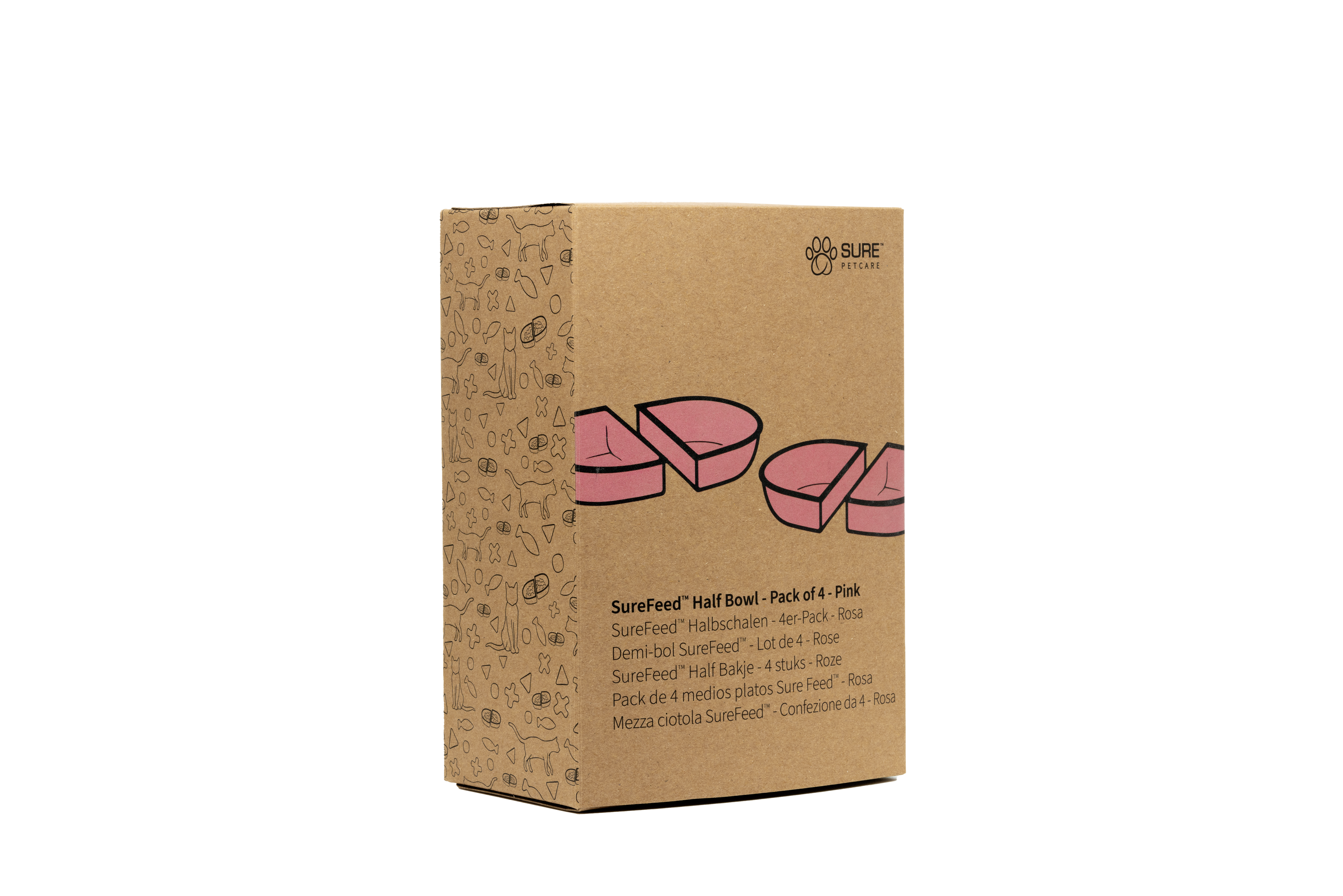 Lot De 4 Demi-bols SureFeed – Rose – Pièces De Rechange Pour Distributeur Automatique SureFeed