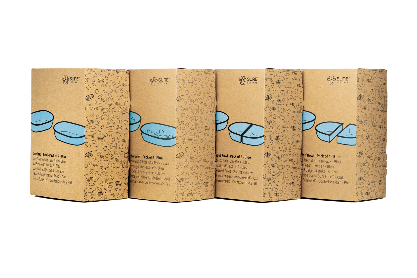 Surefeed Pet Feeder Split Bowl - Blue