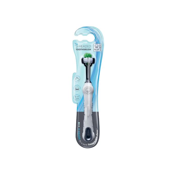 M-Pets 3-Headed Toothbrush for Dogs