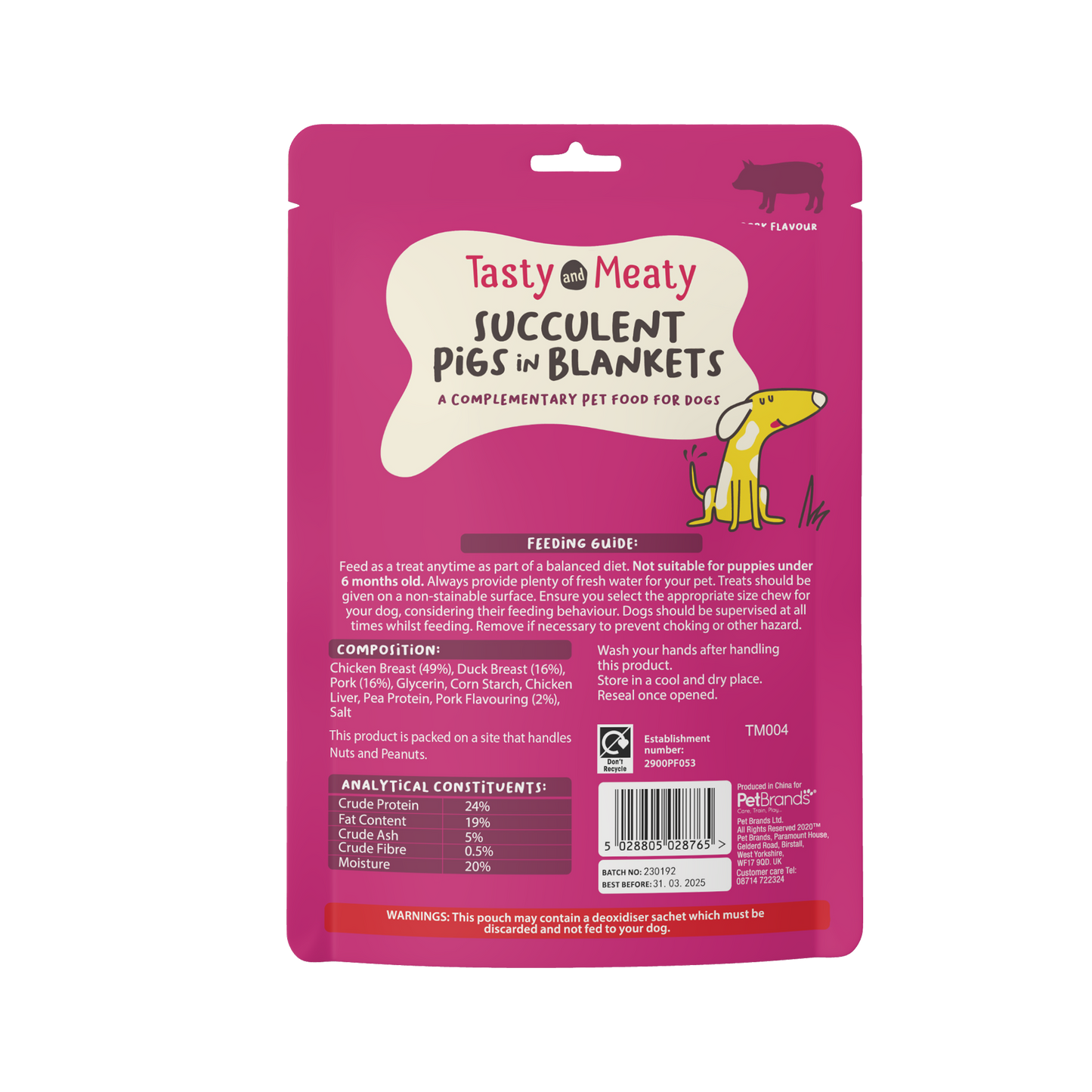 Tasty & Meaty Succulent Pigs In Blankets Adult Dog Treats