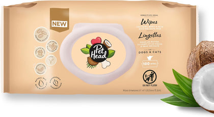 Pet Head Sensitive Soul Delicate Skin Wipes for Dogs with Coconut and Marula Oil