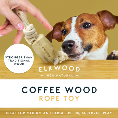 Elkwood Coffee Wood Rope Dog Toy