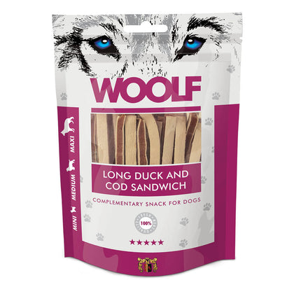 Woolf Long Duck and Cod Sandwich Dog Treats