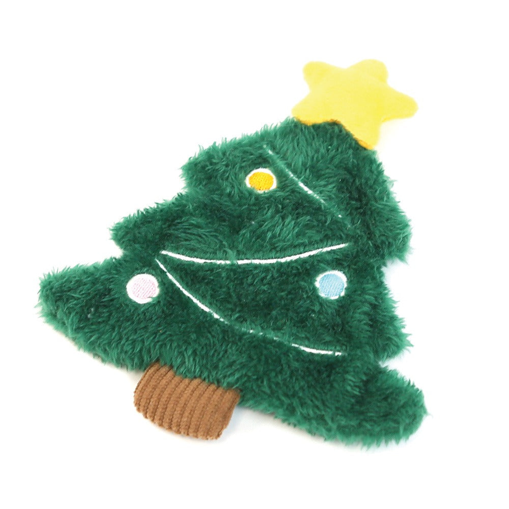 Front View of Happy Pet Christmas Tree Unstuffed Crinkle Dog Toy