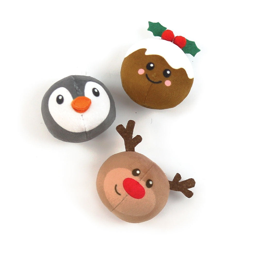 Front View of Happy Pet Christmas Festive Ping Pong Balls Cat Toy