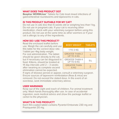 Beaphar WORMclear Cat Tablets