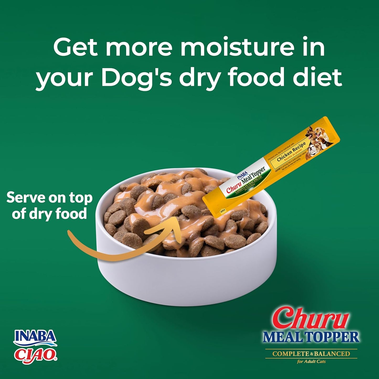 Ciao Churu Meal Topper for Adult Dogs - Chicken Recipe - 4 x 14g