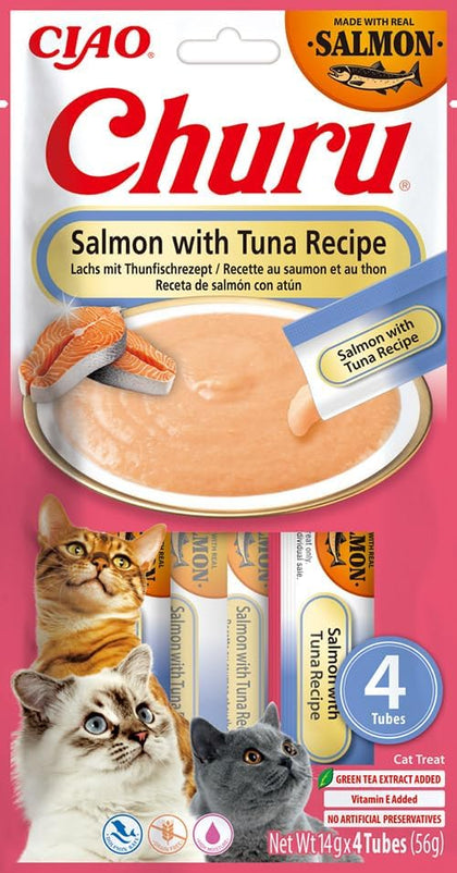 Ciao Churu 4 Pack Cat Treat - Salmon with Tuna Recipe