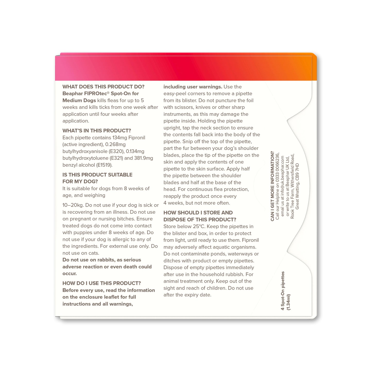 Beaphar Fiprotec Spot On Medium Dog Pipettes