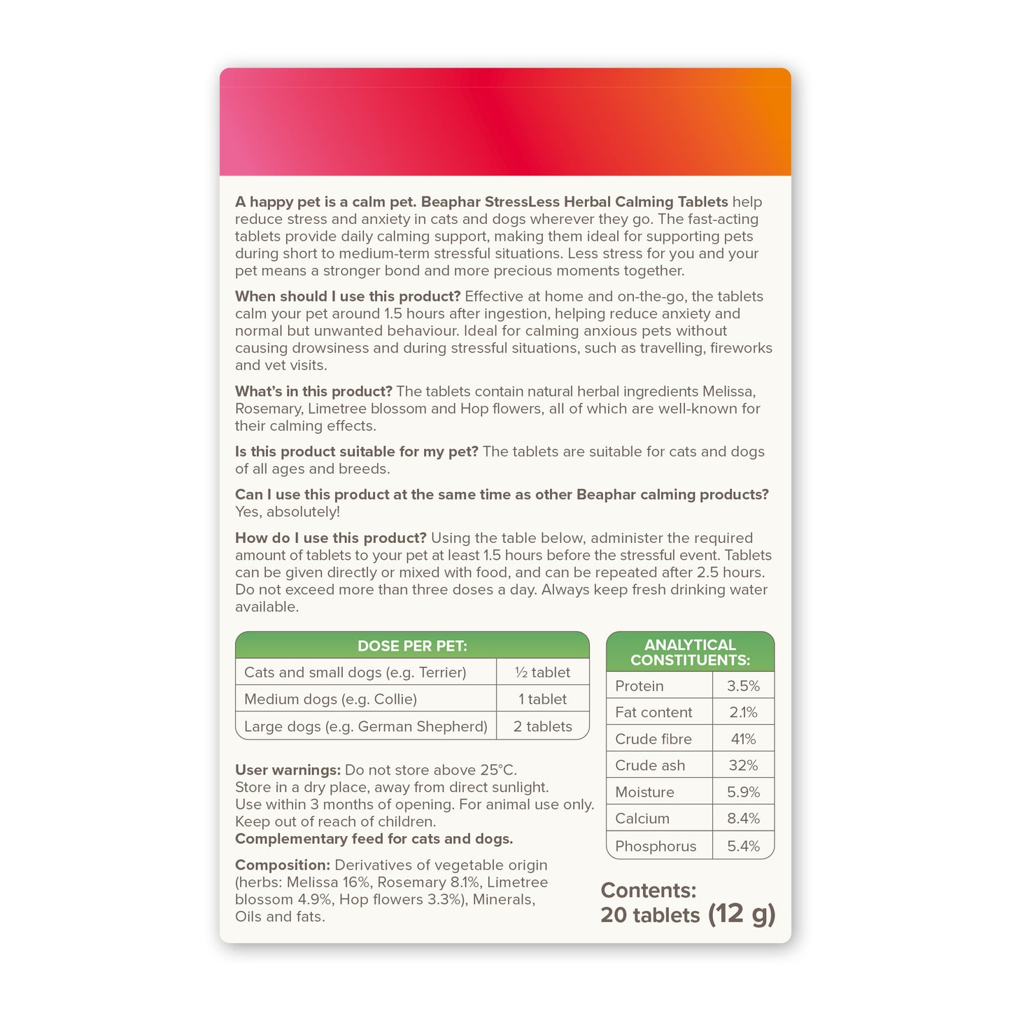 Beaphar Calming Tablets