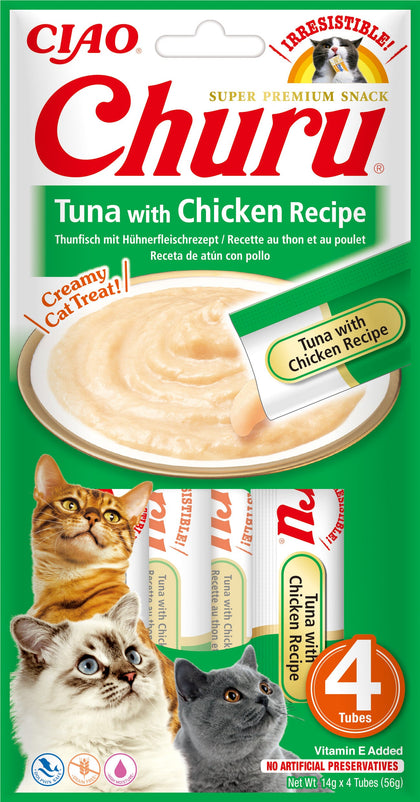 Ciao Churu 4 Pack Cat Treat - Tuna with Chicken Recipe
