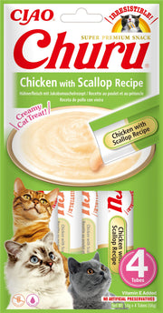 Ciao Churu 4 Pack Cat Treat - Chicken with Scallop Recipe